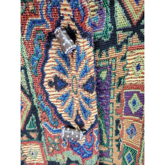 White Stag Jacket Art Deco‎ Style Tapestry Blazer Oversized Coat Sz 24 - Picture 8 of 16